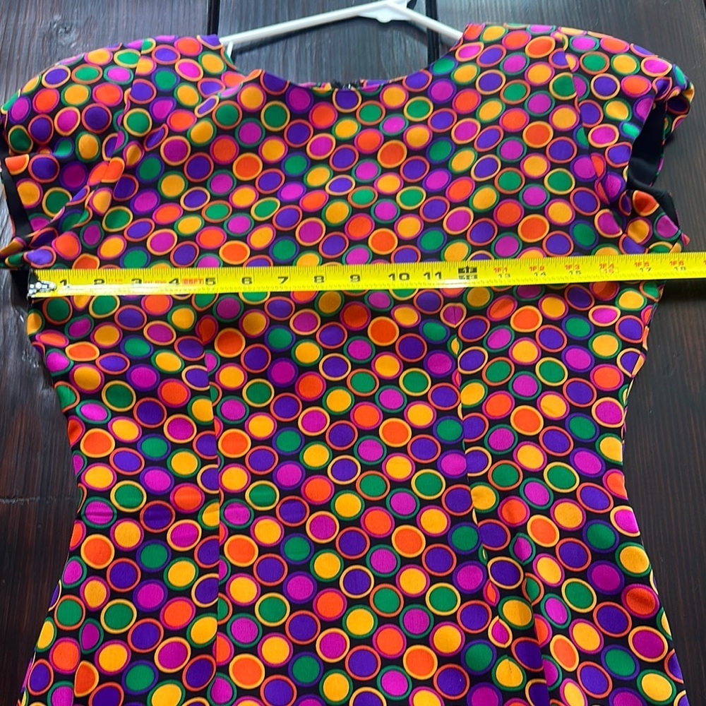 Harold's Vintage Colorful Polka Dot Mini Dress - Picture 5 of 13